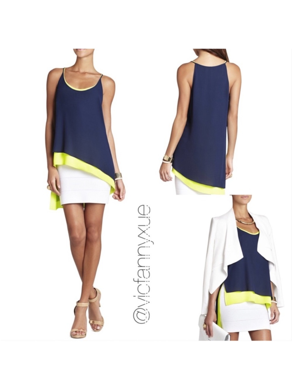 Bcbgmaxazria color block top xxs